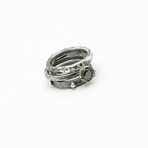 Perga Stack Silver Rings