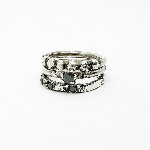 Hirah Stack Silver Rings